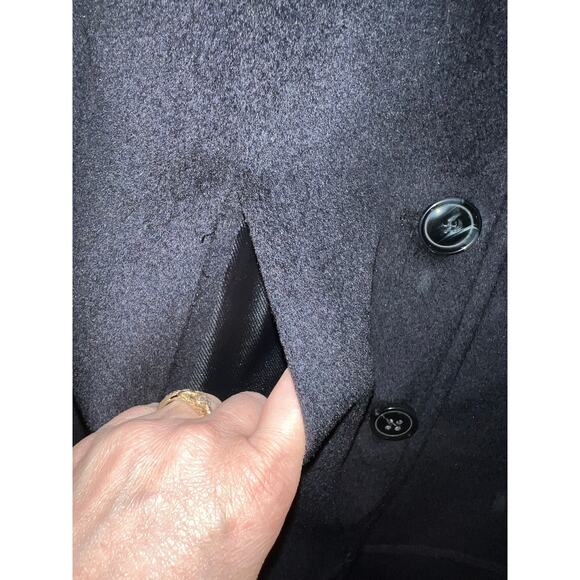 Jones New York Size 6 Small Wool Angora Peacoat Black Midi Coat Super Soft - Picture 3 of 10